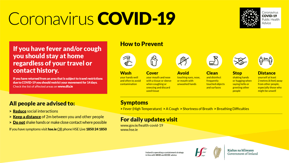 Coronavirus HSE guidelines